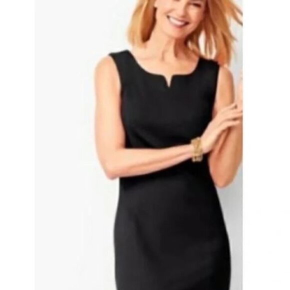Talbots Silk Blend Textured Fully Lined Classic Little Black Dress Size 8P - Picture 2 of 16
